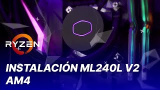 Como INSTALAR Cooler Master MasterLiquid ML240L RGB V2 en socket AM4 [upl. by Efram]