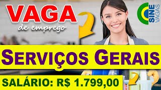 Vaga de Emprego Serviços Gerais R 179900 Rio de Janeiro  RJ [upl. by Luigi]