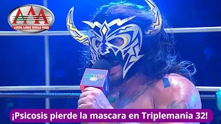 ¡Psicosis pierde la máscara ante el Cibernetico en Triplemania 32 [upl. by Anidan328]