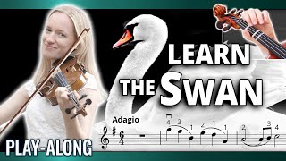 How to play The Swan  Violin Play Along with FREE Sheet Music [upl. by Diella]