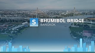 Bangkok Bhumibol Bridge  6 Aerial 4K Drone Viewสะพานสะพานภูมิพล 1กรุงเทพฯ [upl. by Aleydis815]