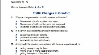 IELTS Listening Cambridge Practice Section2 Traffic Changes in Granford with answers [upl. by Emyam]