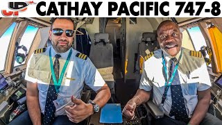 Cathay Pacific Boeing 7478 Cockpit to Alaska with Captain Obet [upl. by Inness]