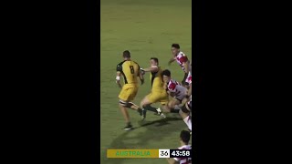 Obscene spinning run from Wallabies prop 🤪  Incredible try Shorts [upl. by Pedaias]