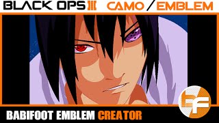 Black Ops 3 Emblem Tutorial 039  Sasuke Sharingan Rinnegan Babifoot [upl. by Annaiel]