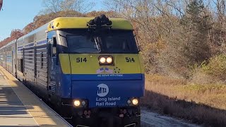 Dm30ac 514 enters speonk to Montauk and c3 cab car horn salute [upl. by Eitsud511]