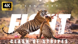 4K  Caught on Camera  Tiger Territory Fight  Animal Fight  Tadoba Tiger Reserve viral [upl. by Couture]