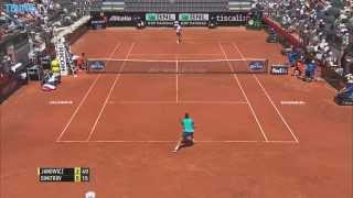 Grigor Dimitrov Hot Shot Rome 2015 vs Janowicz [upl. by Eniahs]