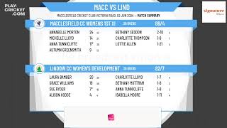 Macclesfield CC Womens 1st XI v Lindow CC Womens Development XI [upl. by Artaed]