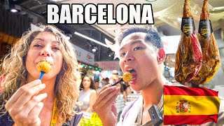 The BIGGEST Food Market In BARCELONA Spain LA BOQUERIA Full Tour [upl. by Ivgnout]