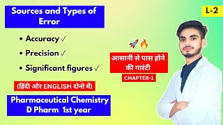 L2। CH1। Sources and types of errors in Pharmaceutical chemistry। Accuracy। Precision। D Pharm। [upl. by Alieka]