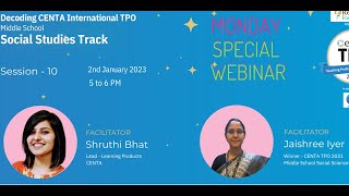 Monday Webinar  Session 10  Decoding CENTA TPO  Middle School Social Science [upl. by Bodrogi633]