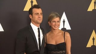 Jennifer Aniston amp Justin Theroux Look in Love Get Oscar Ready at Governor Awards [upl. by Cohbath]