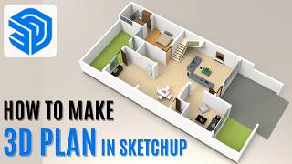 How to Make 3d Floor Plan in Sketchup Sketchup Tutorial [upl. by Elades655]