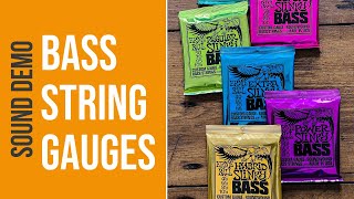 Bass Strings Gauges Comparison  Sound Demo no talking [upl. by Enalahs]