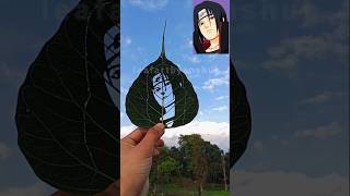 Easy Itachi Uchiha leaf Art in 30 second shorts itachiuchiha leafartist leafartbyanshul itachi [upl. by Rases]