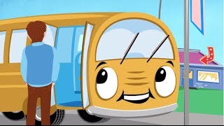 Wheels on the Bus Go Round and Round Lyrics Kids Club Songs [upl. by Nwonknu]