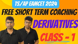 EAMCET 2024 SHORT TERM FREE ONLINE COACHING CLASSderivativesEAMCET COACHING CLASSeamcet2024 mpc [upl. by Nahshu27]