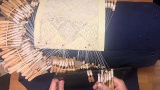 Simple But Wide Torchon Bobbin Lace Insertion [upl. by Frear188]