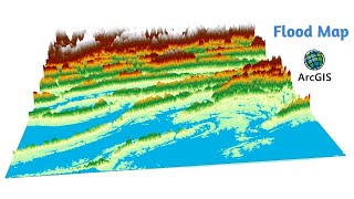 Flood Risk Simulation Map of an area using ArcGIS [upl. by Nautna]