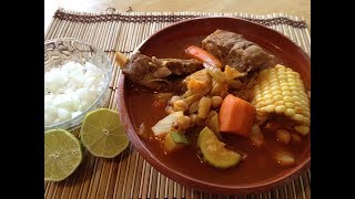 Caldo Rojo de Espinazo de Puerco con Verduras Mole de Olla [upl. by Ssilem441]