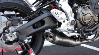 YAMAHA MT07 AKRAPOVIC EXHAUST By Planet Racing [upl. by Pember]