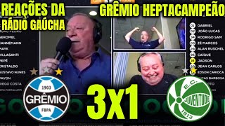 REAÇÕES DO PEDRO ERNESTO DENARDIN E RÁDIO GAUCHA ao GRÊMIO HEPTACAMPEÃO GAUCHO GRÊMIO 3X1 JUVENTUDE [upl. by Aicirtal]