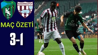 KOCAELİSPOR 3  1 BANDIRMASPOR I MAÇ ÖZETİ  TFF 1 LİG [upl. by Neibart]