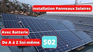 installation panneaux solaire avec batterie soimême de A a Z partie2 [upl. by Yemrej]