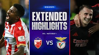 Crvena zvezda vs Benfica Extended Highlights  UCL League Phase MD 1  CBS Sports Golazo [upl. by Nageet87]