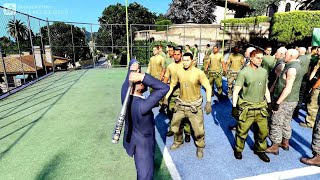 GTA FUNNY KILL NPC SOLDIER  Baseball Bat with Michael [upl. by Nathanil2]