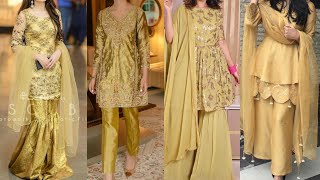 Beautiful Golden Colour Suit Design 2022 golden suits [upl. by Susann686]