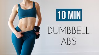 10 MIN WEIGHTED TOTAL CORE  Dumbbell Abs [upl. by Acirederf867]