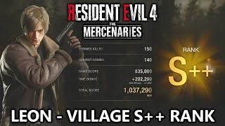 Resident Evil 4  Leon S Rank Village  The Mercenaries DLC Gameplay Unlock Handcannon [upl. by Irved]