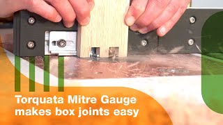 Making Easy Box Joints with Torquatas New Mitre Gauge [upl. by Ahsilaf]