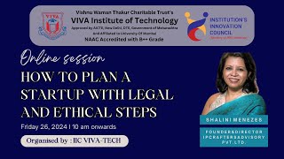 IIC VIVATECH I Highlights I Online session I How to plan a startup with legal and ethical steps [upl. by Backer]