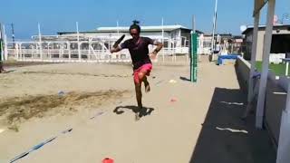 Doriano Beccacciolis beach tennis physical workout [upl. by Alfy375]