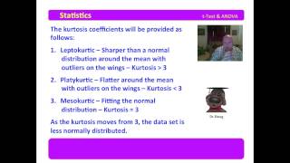 4 ANOVA  Normality Kurtosis and Skewness [upl. by Nesrac]