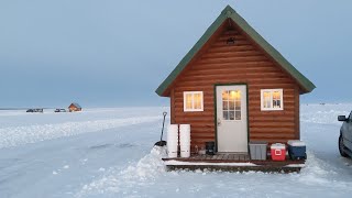 Luxury Ice Fishing on Lake of the Woods Sleeper house ice fishing Episode 7 [upl. by Anahs]