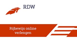 RDW  Rijbewijs Online Verlengen [upl. by Klaus]