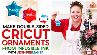 How to Use Cricut Infusible Ink Sheets to Make DOUBLEsided Ornaments [upl. by Funch309]