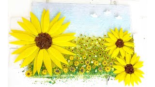 Fused Glass Sunflower for Ukraine [upl. by Arnuad]