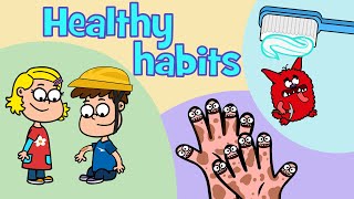 Healthy habits kids songs compilation  Hooray Kids Songs  Hacky Smacky  Wash us  Booboo Song [upl. by Binah]