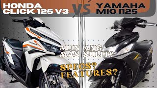 Yamaha MIO i125 2023 vs Honda Click 125 V3 Alin ang mas sulit SPECSFEATURES COMPARISON [upl. by Lotson449]