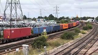 DB’s 66068 leaves Southampton Western Docks still in original EWS Livery [upl. by Partridge]