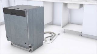 BOSCH fully integrated dishwasher installation animation in 6 steps [upl. by Ayotel]