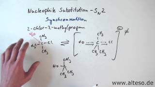 Die Nucleophile Substitution  SN2Mechanismus Reaktionsmechanismen Organik [upl. by Akiehsat]