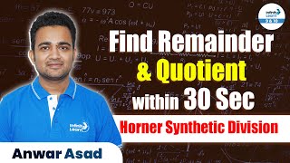 Find Remainder amp Quotient within 30 Sec  Horner Synthetic Division  InfinityLearn910 [upl. by Saraiya]