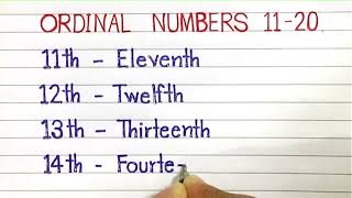 Ordinal numbers  Ordinal number 1120  handwriting practice [upl. by Yaron801]