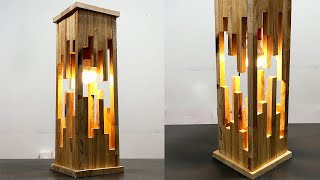 Make a modern wood lamp from pallets  creativity crafts idea [upl. by Shaver]